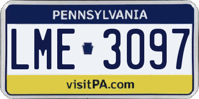 PA license plate LME3097