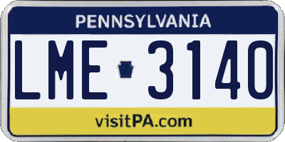 PA license plate LME3140