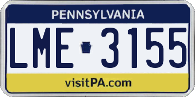 PA license plate LME3155
