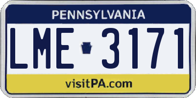 PA license plate LME3171