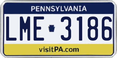 PA license plate LME3186
