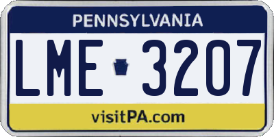 PA license plate LME3207