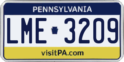 PA license plate LME3209