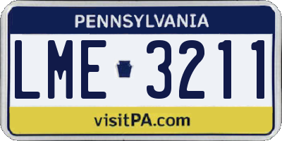 PA license plate LME3211