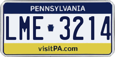 PA license plate LME3214