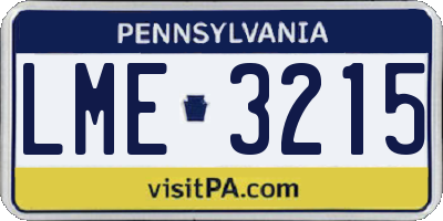 PA license plate LME3215