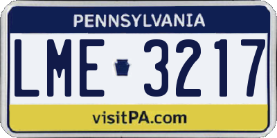 PA license plate LME3217