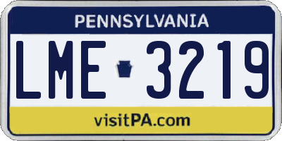 PA license plate LME3219
