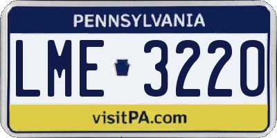 PA license plate LME3220