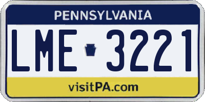 PA license plate LME3221