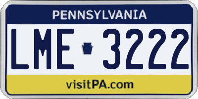PA license plate LME3222