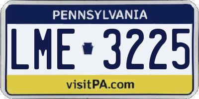 PA license plate LME3225