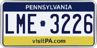 PA license plate LME3226