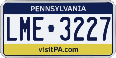 PA license plate LME3227