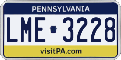 PA license plate LME3228