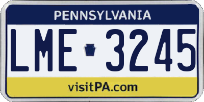 PA license plate LME3245