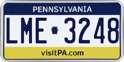PA license plate LME3248