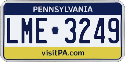 PA license plate LME3249