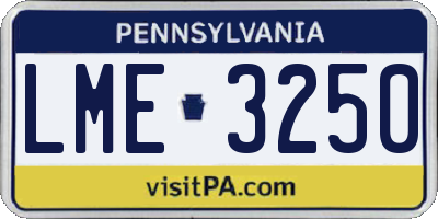 PA license plate LME3250