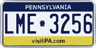 PA license plate LME3256