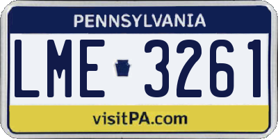 PA license plate LME3261