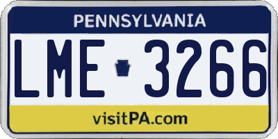 PA license plate LME3266