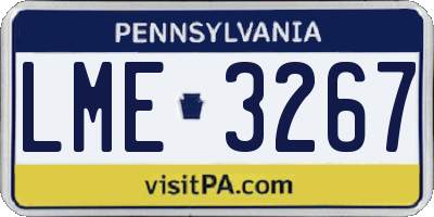 PA license plate LME3267