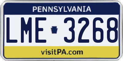 PA license plate LME3268