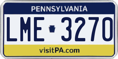 PA license plate LME3270