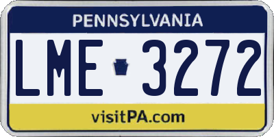 PA license plate LME3272