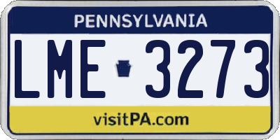 PA license plate LME3273