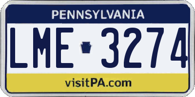 PA license plate LME3274