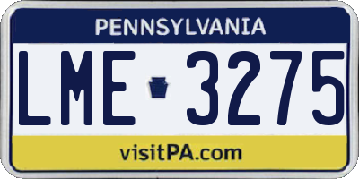 PA license plate LME3275