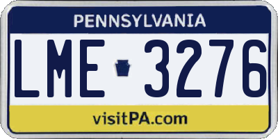 PA license plate LME3276