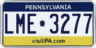 PA license plate LME3277