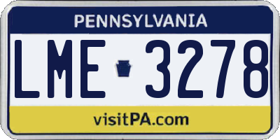 PA license plate LME3278