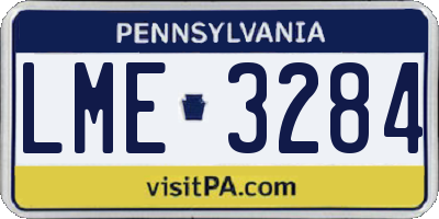 PA license plate LME3284