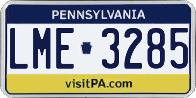 PA license plate LME3285