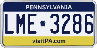 PA license plate LME3286