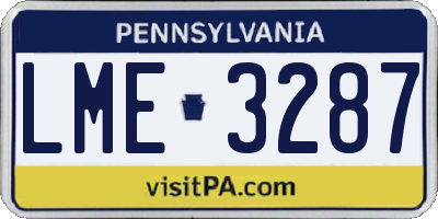 PA license plate LME3287