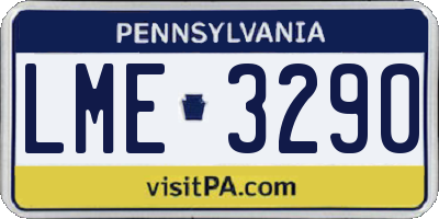 PA license plate LME3290