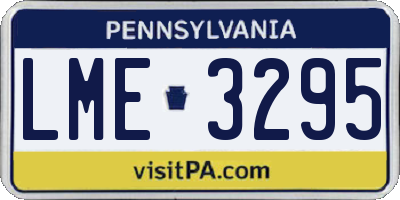 PA license plate LME3295