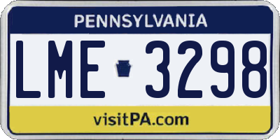 PA license plate LME3298