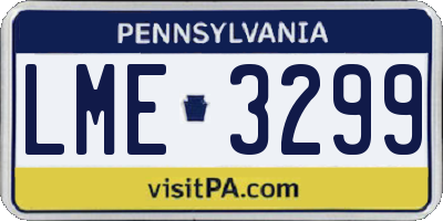 PA license plate LME3299