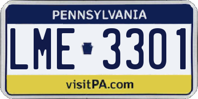 PA license plate LME3301