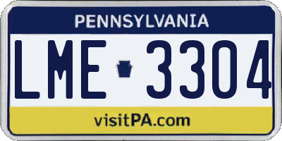 PA license plate LME3304