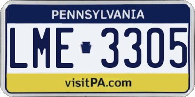PA license plate LME3305