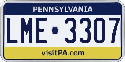 PA license plate LME3307