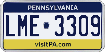 PA license plate LME3309