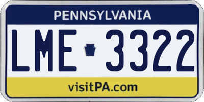 PA license plate LME3322